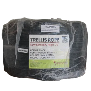 3mm x 400m Black Trellis Rope 3 Strand Low Stretch (High UV)