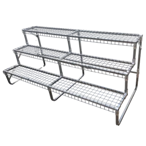 Galvanised Steel 3 Tiered Benches - 6m x 0.84m x 0.85m