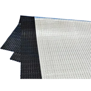4.3m Wide Yongor Blackout  Screen 2 Layer Knitted Blackout Screen Black Lower & Black/Alum Upper - Internal