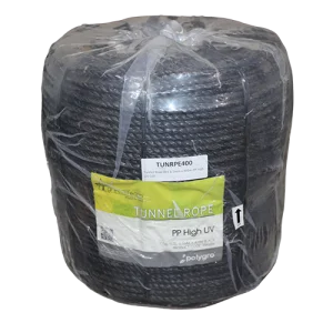 6.5mm x 400m Tunnel Rope Black PP High UV